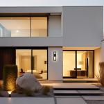 LamQee 14" Modern Outdoor Wall Lights, 3000K 1000LM Integrated LED Exterior Lighting Fixtures with Rectangle Frame, Matte Black Linear Outside Sconce Wall Mount for House Front Porch Patio Garage Door