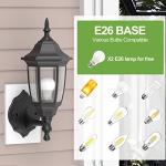EMART Plastic Outdoor Wall Light Fixtures with Bulbs, Waterproof and Anti-Corrosion Porch Sconces, Exterior Lanterns Wall Mount Lamp for Outside, Garage, Front Door, House, Patio, 2 Pack, Black