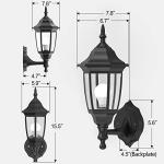 EMART Plastic Outdoor Wall Light Fixtures with Bulbs, Waterproof and Anti-Corrosion Porch Sconces, Exterior Lanterns Wall Mount Lamp for Outside, Garage, Front Door, House, Patio, 2 Pack, Black
