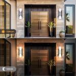 Hyunbae LED Wall Sconce Lights, 16" Modern Outdoor Light Fixture Wall Mount, Waterproof Porch Lamp for Outside, 3000K LED Exterior Lighting with White Glass for House Patio Front Porch Garage Entryway