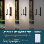 Hyunbae LED Wall Sconce Lights, 16" Modern Outdoor Light Fixture Wall Mount, Waterproof Porch Lamp for Outside, 3000K LED Exterior Lighting with White Glass for House Patio Front Porch Garage Entryway