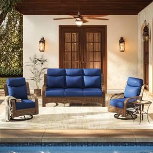PIZZELLO 4-Piece Outdoor Wicker Furniture Set