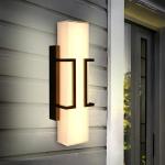 Hyunbae LED Wall Sconce Lights, 16" Modern Outdoor Light Fixture Wall Mount, Waterproof Porch Lamp for Outside, 3000K LED Exterior Lighting with White Glass for House Patio Front Porch Garage Entryway