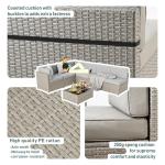 Pamapic 7-Piece Outdoor Wicker Sectional Sofa Set