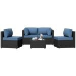 Shintenchi 5-Piece Outdoor Patio Sectional Sofa Set