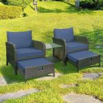 5-Piece Patio Conversation Set with Cushions