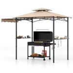 Tangkula 11x5 FT Outdoor Grill Gazebo with Shelves