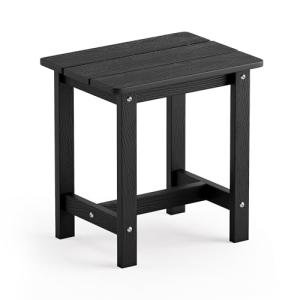 LUE BONA Weather-Resistant Outdoor Side Table, Black