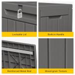 EAST OAK 60 Gallon Waterproof Outdoor Storage Box