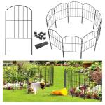 10ft Black Metal Garden Fence Panels - 10 Pcs