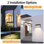 Solar Address Sign with Illuminated House Numbers
