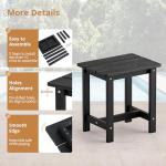 LUE BONA Weather-Resistant Outdoor Side Table, Black