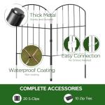 10ft Black Metal Garden Fence Panels - 10 Pcs