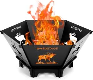 23-Inch Collapsible Fire Pit for Camping and BBQ