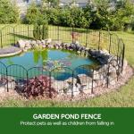10ft Black Metal Garden Fence Panels - 10 Pcs