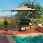 Tangkula 11x5 FT Outdoor Grill Gazebo with Shelves