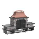Sunjoy Patio Wood Burning Fireplace with Chimney
