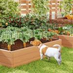 10ft Black Metal Garden Fence Panels - 10 Pcs