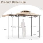 Tangkula 11x5 FT Outdoor Grill Gazebo with Shelves