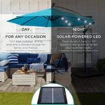 10ft Solar LED Offset Patio Umbrella - Sky Blue