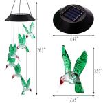 Solar LED Hummingbird Wind Chime - 25" Decor