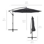 10ft Offset Hanging Patio Umbrella with Tilt
