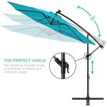 10ft Solar LED Offset Patio Umbrella - Sky Blue