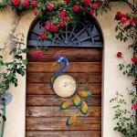 Metal Peacock Thermometer Wall Art for Indoors Outdoors