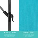 10ft Solar LED Offset Patio Umbrella - Sky Blue