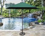 9 ft Bronze Aluminum Outdoor Umbrella with Green Canopy