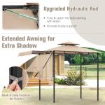 Tangkula 11x5 FT Outdoor Grill Gazebo with Shelves