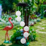 Solar LED Crystal Ball Wind Chime for Gardens