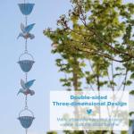 7.9ft Rain Chains with Hummingbird Decor