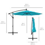 10ft Solar LED Offset Patio Umbrella - Sky Blue