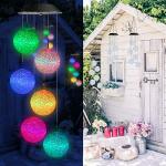 Color Changing Solar Wind Chimes for Outdoors