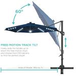 10ft Solar LED Cantilever Patio Umbrella - Navy