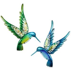 Hummingbird Metal Wall Art - 15 Inch Decor