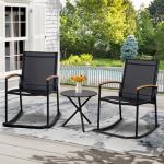 Shintenchi 3-Piece Outdoor Rocking Bistro Set