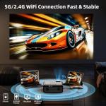 FUDONI 4K WiFi Bluetooth Projector for Home Theater