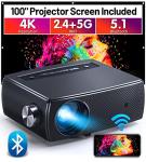 CLOKOWE 10000L 1080P Portable Movie Projector