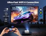 DBPOWER 4K WiFi Bluetooth Mini Projector for Outdoors