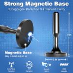 Indoor TV Antenna with Magnetic Base and Long Range