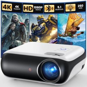 HAPPRUN 1080P Bluetooth Mini Projector, Portable Fun