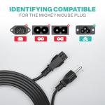 5Ft Universal Laptop Power Cord for Dell, HP, Lenovo