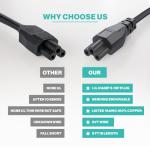 5Ft Universal Laptop Power Cord for Dell, HP, Lenovo