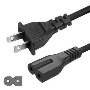 5Ft Polarized 2 Prong Power Cord for TVs & Devices