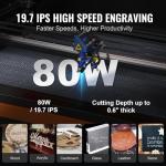 VEVOR 80W CO2 Laser Engraver for Wood, Acrylic, Fabric