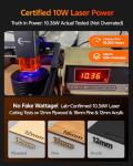 10W Laser Engraver for Wood, Metal, and More