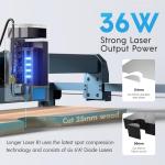 Longer Laser B1 30W Laser Engraver Cutter with Auto Air Assist, Working Speed Up to 600MM/S, Working Area 17.72x17.32 inch, DIY Laser Engraver for Wood and Metal, Paper, Acrylic, Glass, Leather