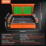 VEVOR 130W CO2 Laser Engraver, 35 x 55 in, 19.7 IPS Laser Cutter Machine with 2-Way Pass Air Assist, Compatible with LightBurn, CorelDRAW, AutoCAD, Windows, Mac OS, Linux, for Wood Acrylic Fabric More